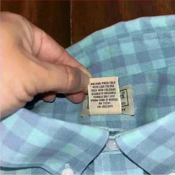 LL Bean Mens L Reg Wrinkle Free Blue Plaid Button Up Shirt Traditional Fit - Picture 9 of 10